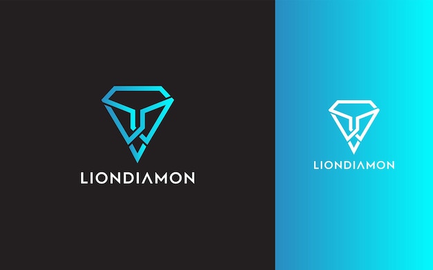 Plik wektorowy proste, nowoczesne monogramowe logo diamond lion