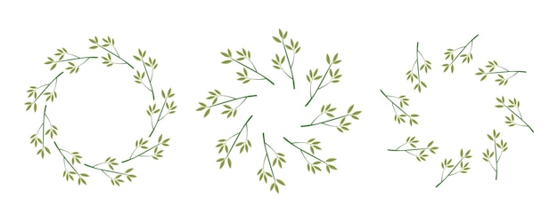 Proste tropikalne liście okrągła ramka Jasna ilustracja dla karty zaproszenie karty na urodziny ślubu i inne święta
