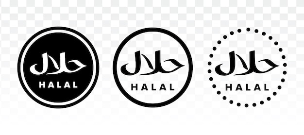Plik wektorowy proste zaokrąglone koło ikona logo halal minimalistyczne halal muzułmańskie logo żywności na białym tle przezroczyste