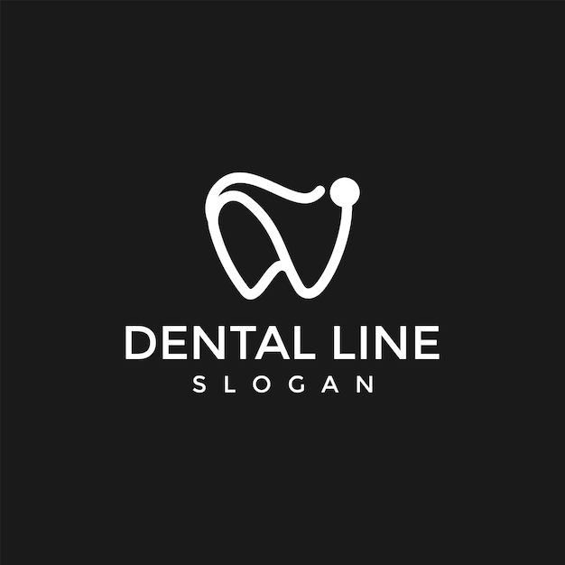 Proste Zęby Dentystyczne Logo Design Vector
