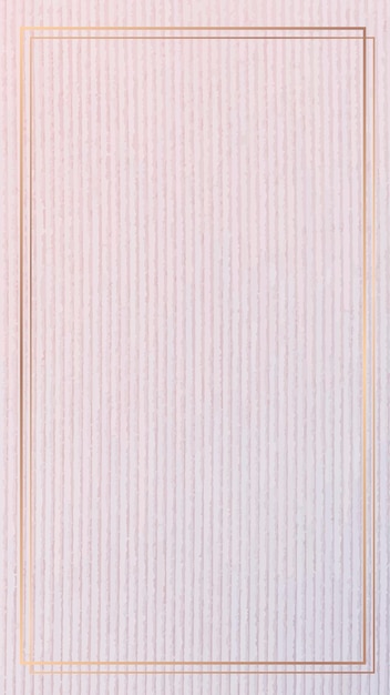 Prostokątna Złota Rama Na Różowym Sztruksowym Teksturowanym Tle Wektorze