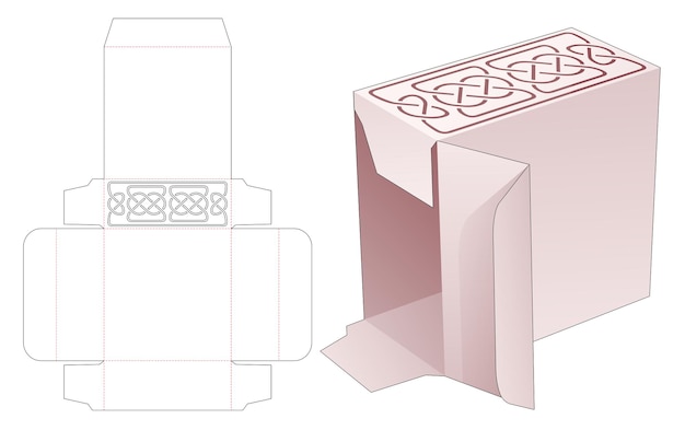 Prostokątne Pudełko Do Pakowania Z Szablonem Wycinanym Z Linii