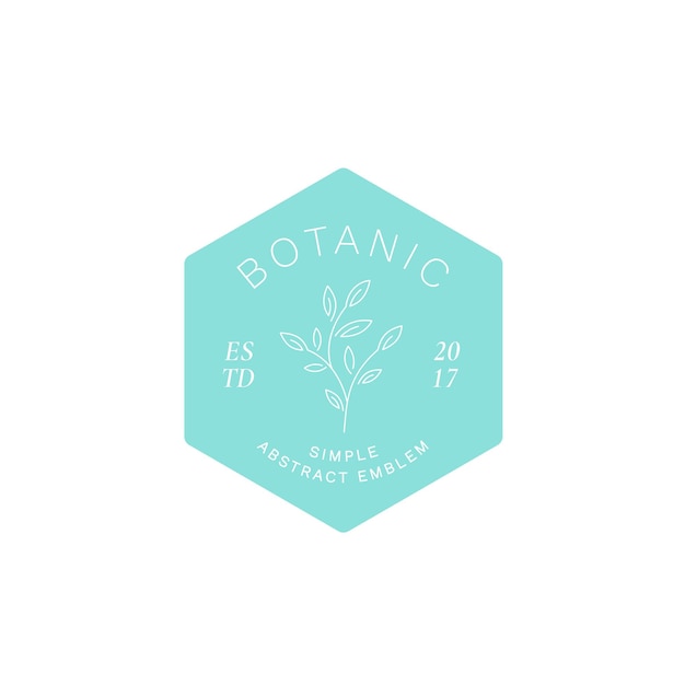 Prosty Abstrakcyjny Emblemat Etykiety Botanicznej Lub Szablon Logo Styl Linii Kwiat Silhoutte I Nowoczesna Typografia