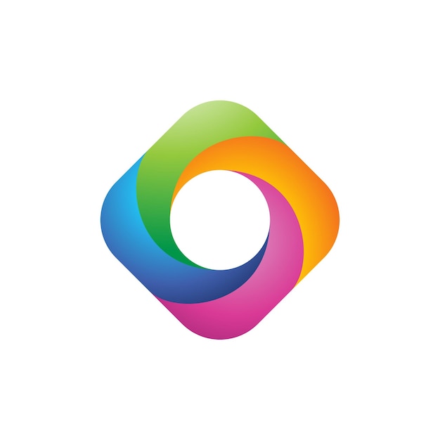 Prosty abstrakcyjny kolorowy projekt logo