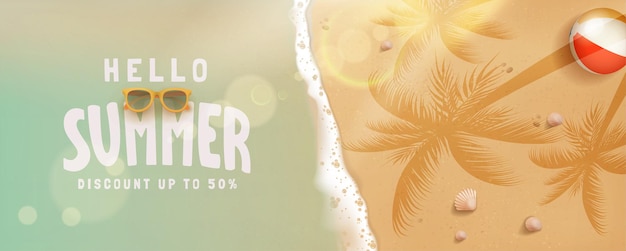 Prosty Baner Hello Summer Sale Concept