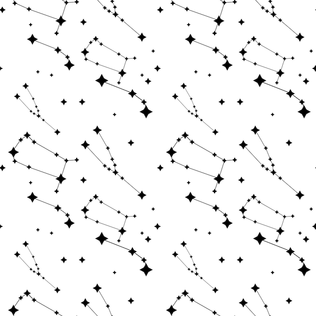 Prosty bezszwowy wektor wzór konstelacji znaku zodiaku