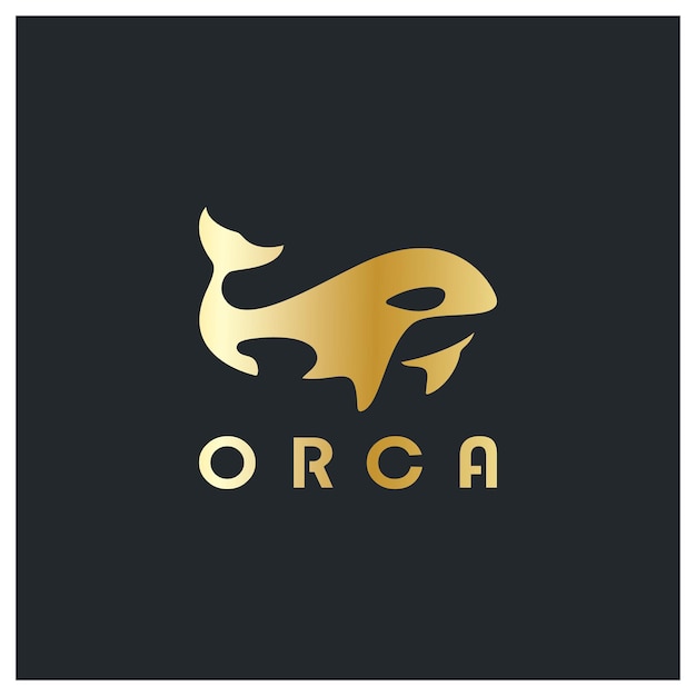 Prosty Czarny Orka Wieloryb Zwierząt Ilustracja Logo Kreatywny Projekt Orka Podwodne Zwierzę