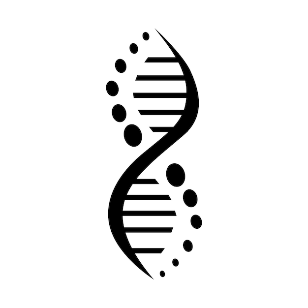 Prosty Dna Science Glyph Logo Wektorowy Symbol Dna W Modnym Płaskim Projekcie