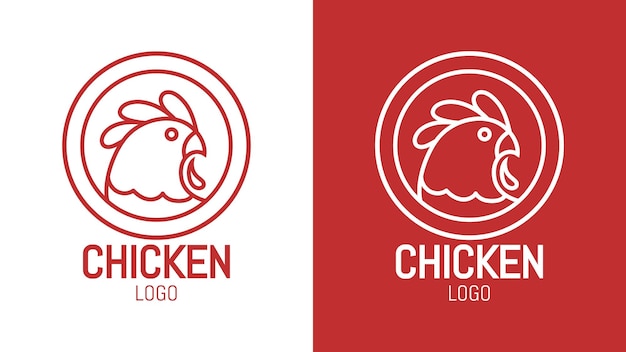Plik wektorowy prosty elegancki kurczak logo zarys koncepcji stylu obrysu