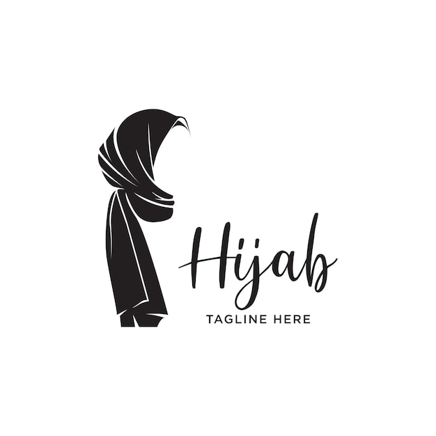Plik wektorowy prosty hidżab logo ikona projektuje wektor