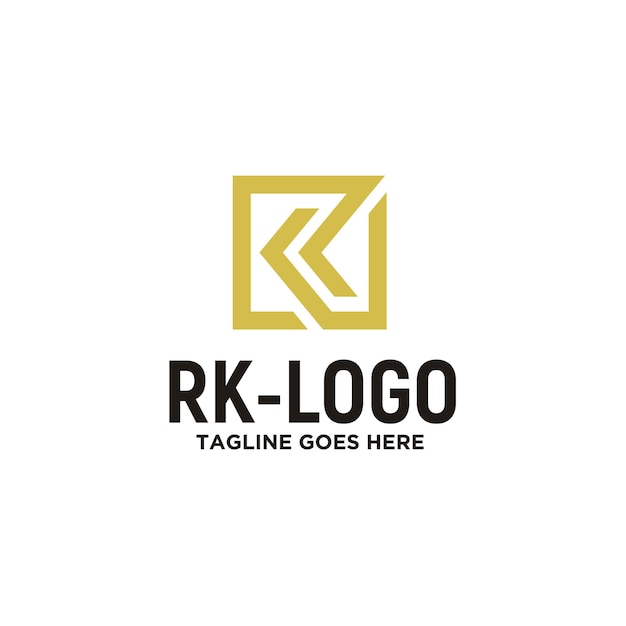 Prosty Inicjał Rk Monogram Rk Kr Z Nowoczesnym, Kwadratowym Logo