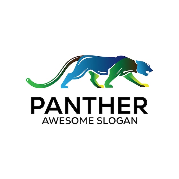 prosty maskotka pantera abstrakcyjna ilustracja projektu logo.