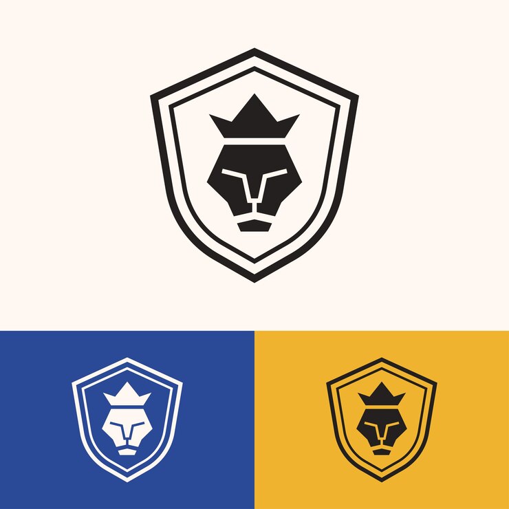 prosty minimalistyczny projekt logo lwa