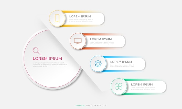 Prosty projekt infografiki o minimalnym kształcie koła