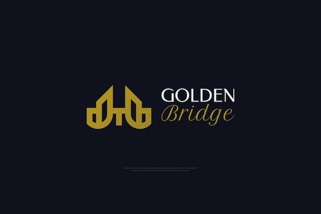 Prosty Projekt Logo Golden Bridge Logo Lub Ikona Architektury Mostu