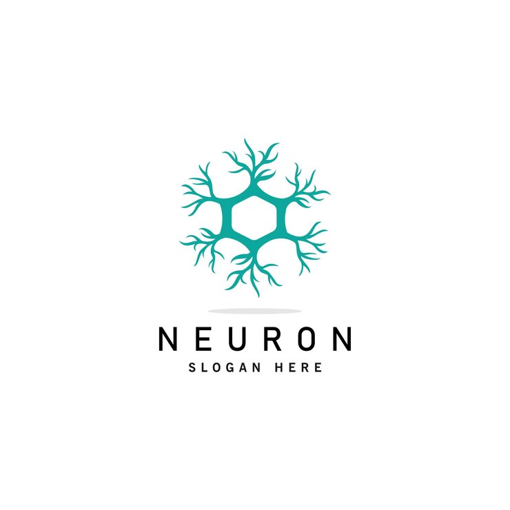 prosty projekt logo neuronu ikona komórek nerwowych Logo neurologii nauka klinika neurologii Człowiek