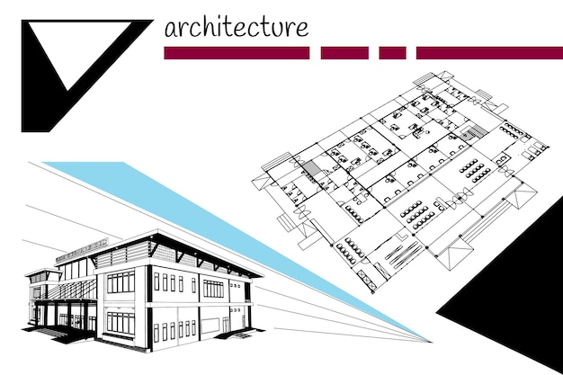 Plik wektorowy prosty projekt tła architektonicznego