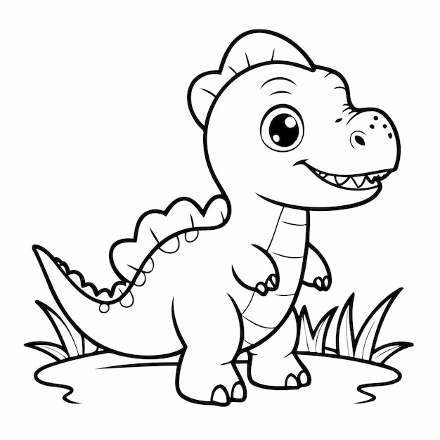 Prosty Ręcznie Narysowany Dinozaur Dla Małych Dzieci.
