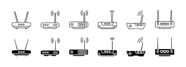 Prosty router bezprzewodowy i zakres punktu dostępu oraz ustawienie ikony pola