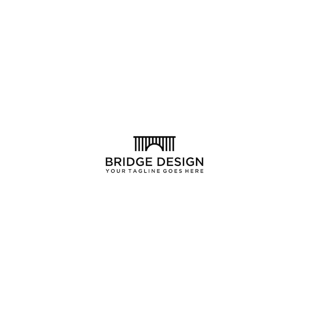 Prosty Symbol Mostu Wektor Ikona Logo Projektowanie