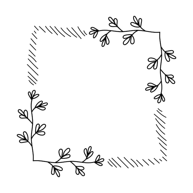 Plik wektorowy prosty szablon kwiatowy doodle do projektowania