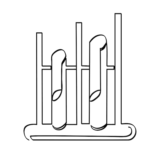 Prosty Wektor Szkic Angklung Pojedynczy Jeden Grafik Ciągłej