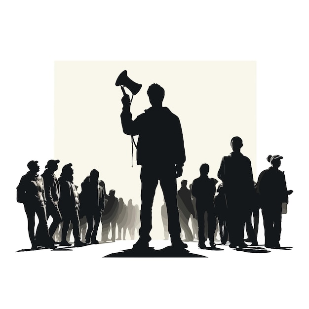 Plik wektorowy protest_rally_march_picket_sign_silhouette