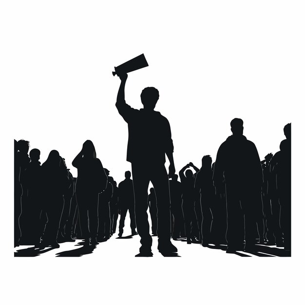 Plik wektorowy protest_rally_march_picket_sign_silhouette