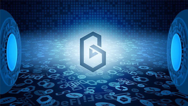 Protokół Band BAND token symbol systemu DeFi błyszczący ikona logo kryptowaluty
