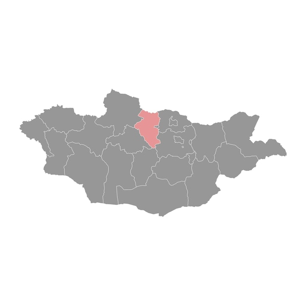 Prowincja Bulgan mapa podział administracyjny Mongolii Ilustracja wektorowa