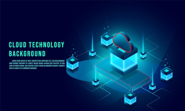 Przechowywanie Danych W Chmurze 3d Izometryczny Infografika Illustrationweb Szablon Koncepcja Technologii Chmury