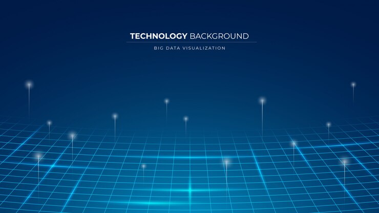 Przedstawienie wizualizacji danych Technologia przepływu informacji Tło z siatką linii i okręgów