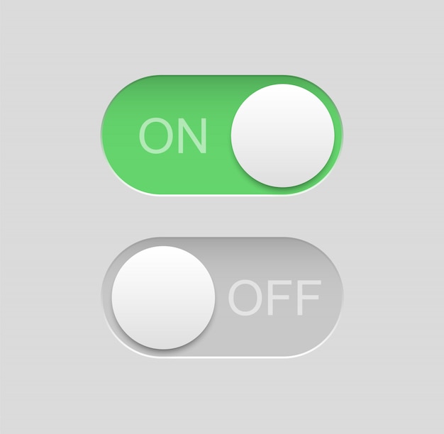 Plik wektorowy przełącz ikony przełącznika. wyłącz przyciski.