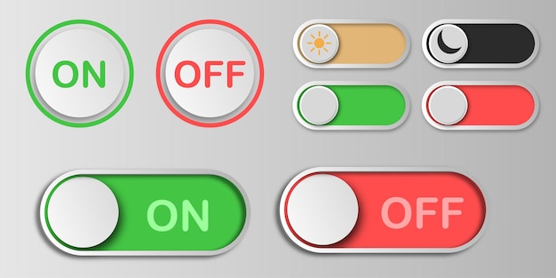 Przełącz Włącz przycisk wyłączania wielu kolorów