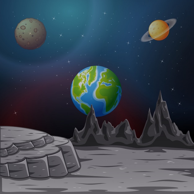 Przestrzeń Z Planetami I Niebo Ilustracją