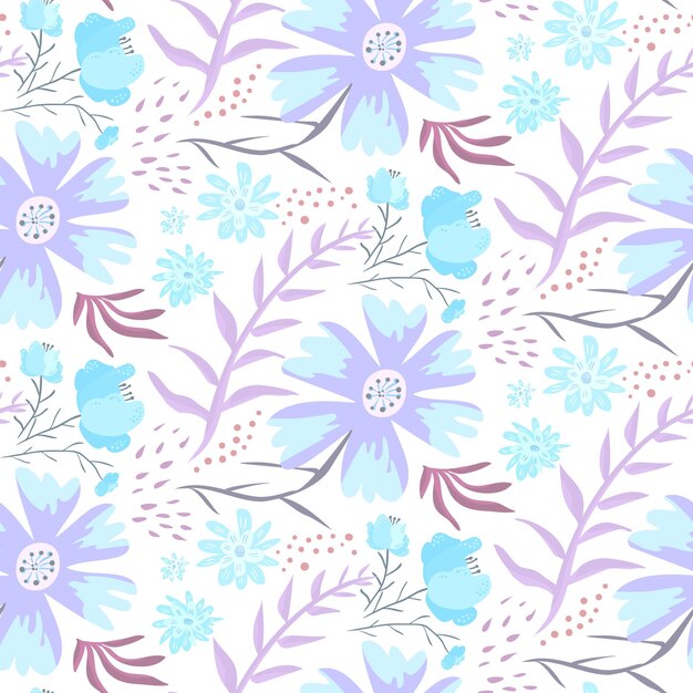 Przetarg niebieski doodle kwiatowy wzór