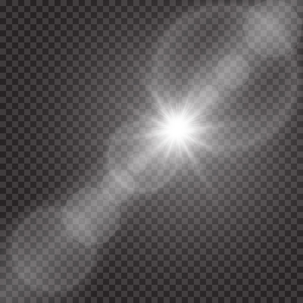 Przezroczyste światło Słoneczne Specjalny Efekt Flary Obiektywu. Błysk Słońca Z Promieniami