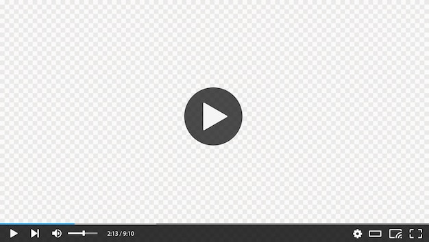 Przezroczysty interfejs wektorowy odtwarzacza wideo