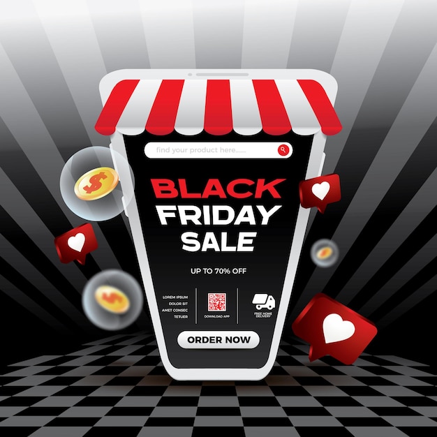 Plik wektorowy przyciągający wzrok plakat promocyjny black friday blitz