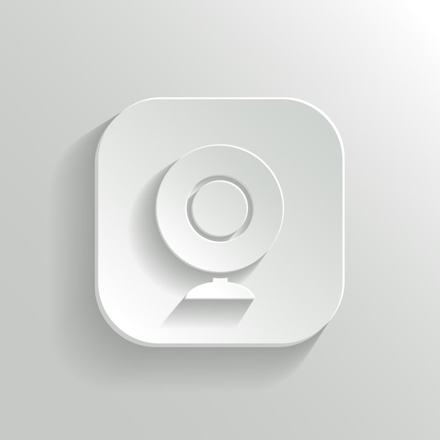 Przycisk aplikacji biały wektor ikony kamery internetowej