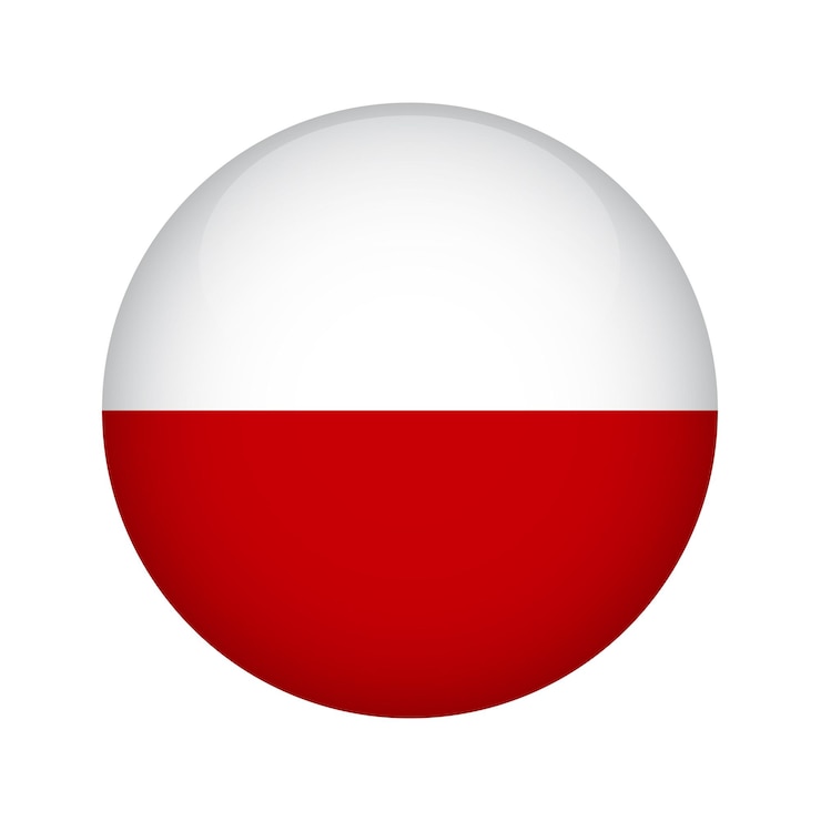 Wektor przycisk flaga polski element projektu dla aplikacji stron internetowych ilustracji wektorowych na białym tle