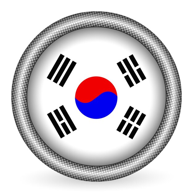 Plik wektorowy przycisk flagi korei południowej