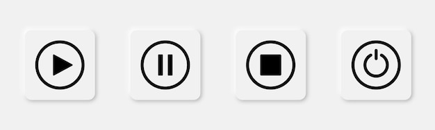 Przycisk Odtwarzania I Zatrzymania Przyciski Odtwarzacza Medialnego Przycisk Media Rysunek Przycisku Odtwarzanie I Zatrzymanie Ikona