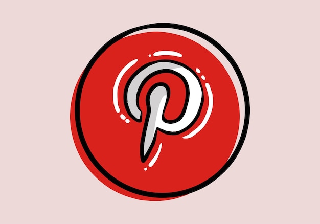 Plik wektorowy przycisk pinterest dla ikony symbolu telefonu w mediach społecznościowych logo pinterest editorial web