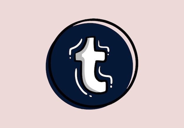 Plik wektorowy przycisk tumblr dla ikony symbolu telefonu w mediach społecznościowych logo serwisu redakcyjnego tumblr