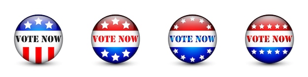 Przycisk Wyborczy Usa Głosuj Odznakę Ilustracja Wektora Płaskiego