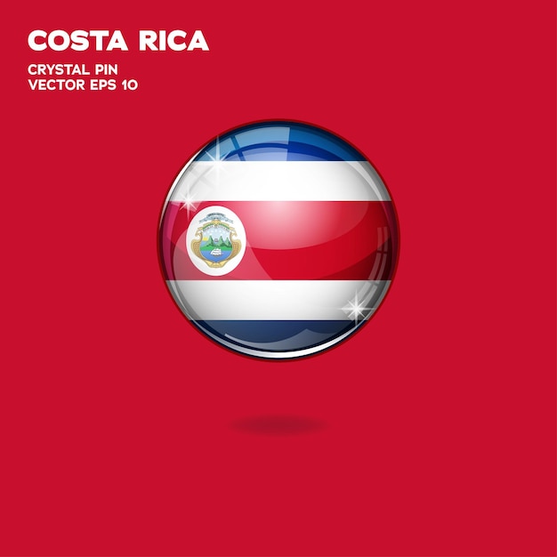 Przyciski 3d Flaga Kostaryki