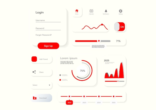 Przyciski 3D Neumorphic Soft UI Design 3D