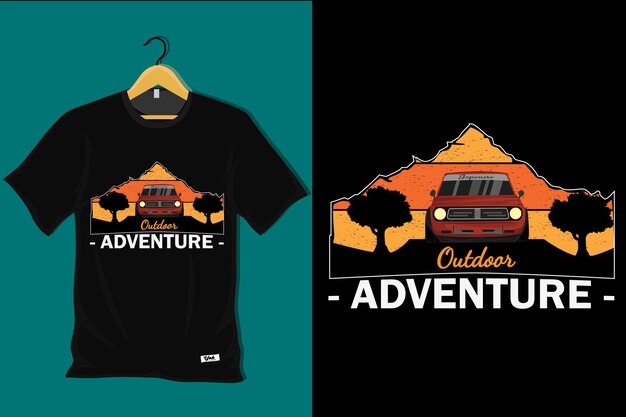 Przygoda na świeżym powietrzu w stylu retro vintage t shirt