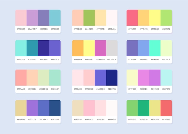 Przykłady Katalogów Palet Kolorów Pantone W Formacie Rgb Hex